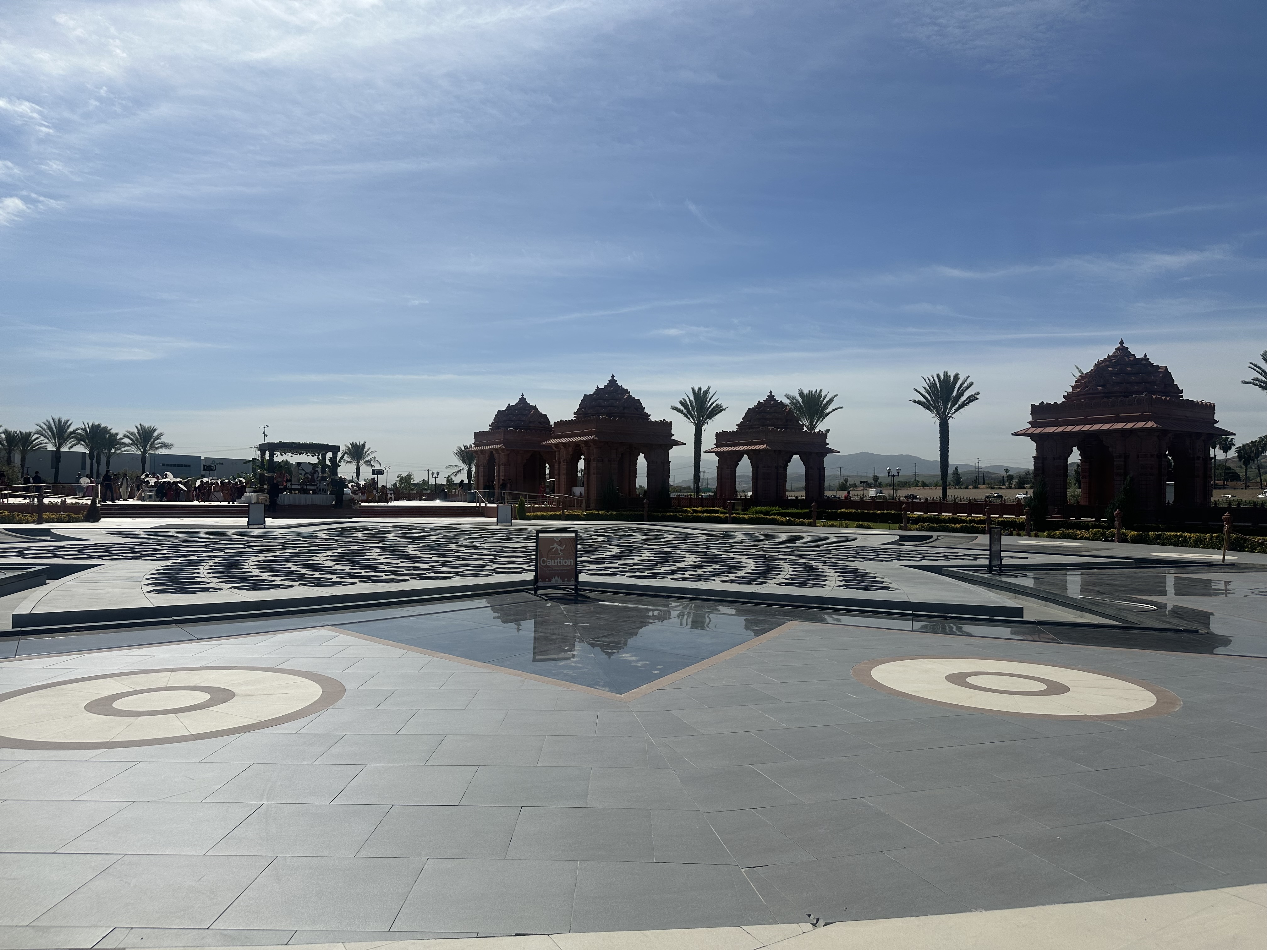 Peaceful spiritual temple courtyard